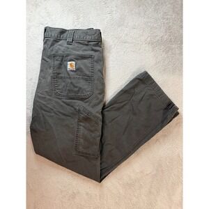 Carhartt Work Pants Mens Sz 36x32 Gravel Grey Relaxed Fit Rugged Flex Canvas